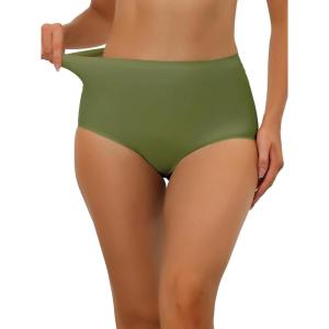imageAllegra K Womens Elastic HighWaisted Brief Breathable No Show Hipster UnderwearMid Green