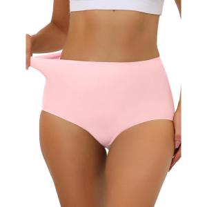 imageAllegra K Womens Elastic HighWaisted Brief Breathable No Show Hipster UnderwearMid Pink