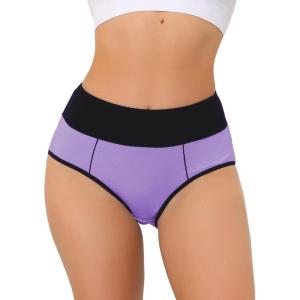 imageAllegra K Womens High Waist Tummy Control ColorBlock Brief Available in Plus SizeBright Purple