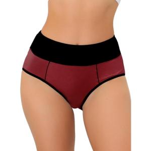 imageAllegra K Womens High Waist Tummy Control ColorBlock Brief Available in Plus SizeBurgundy