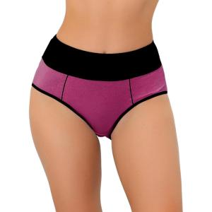 imageAllegra K Womens High Waist Tummy Control ColorBlock Brief Available in Plus SizeDark Purple