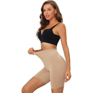 imageAllegra K Womens High Waisted Shapewear Slip Shorts Thigh Slimmers Tummy Control Knickers PantiesBeige