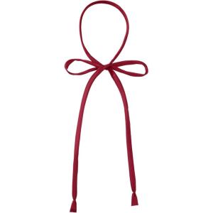 imageAllegra K Womens Long Bow Tie Self Tied Adjustable Solid Color JK Necktie Ribbon BowtieDeep Red