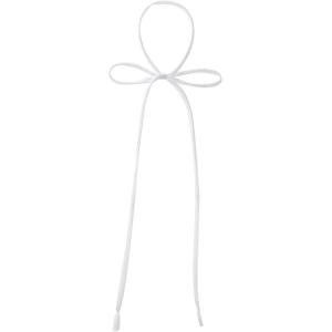 imageAllegra K Womens Long Bow Tie Self Tied Adjustable Solid Color JK Necktie Ribbon BowtieWhite