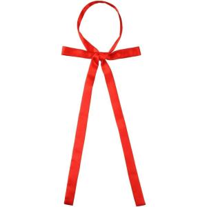 imageAllegra K Womens Long Self Tie Solid Color Ribbon Bowknot Neckwear Cosplay Elegant Neck BowtieRed