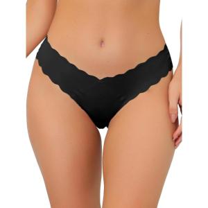 imageAllegra K Womens NoShow Hipster Unlined Cheeky Underwear VShape Waist Stretch BikiniBlack