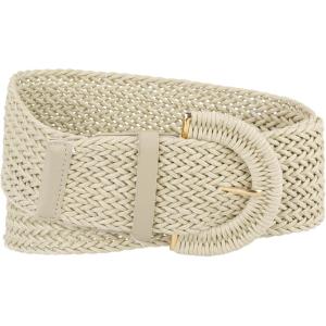 imageAllegra K Womens Plus Size ExtraWide Woven Waist Belts Braided Belts for Dress Chunky BuckleBeige