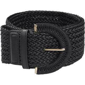 imageAllegra K Womens Plus Size ExtraWide Woven Waist Belts Braided Belts for Dress Chunky BuckleBlack