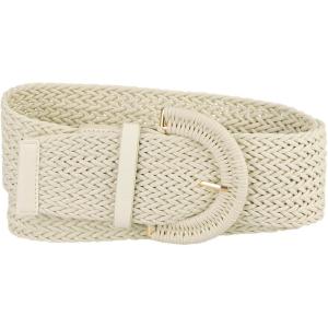 imageAllegra K Womens Plus Size ExtraWide Woven Waist Belts Braided Belts for Dress Chunky BuckleCream White