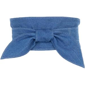 imageAllegra K Womens Plus Size Obi Belts Bowknot SelfTie Wrap Around Wide Sash Waistband Belt for DressesBlue Denim
