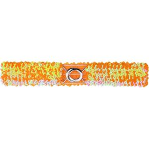 imageAllegra K Womens Plus Size Stretchy Skinny Waist Belts Shiny Sequins Decor Elastic Belts for DressesOrange