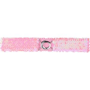 imageAllegra K Womens Plus Size Stretchy Skinny Waist Belts Shiny Sequins Decor Elastic Belts for DressesPink