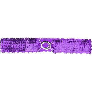 imageAllegra K Womens Plus Size Stretchy Skinny Waist Belts Shiny Sequins Decor Elastic Belts for DressesPurple