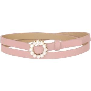 imageAllegra K Womens Plus Size Waist Belts Pearl Narrow Leather Adjustable Belt for Jeans Dresses PantsLight Pink
