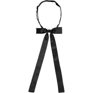 imageAllegra K Womens PreTied Adjustable String Bow Tie with Long Ribbon Solid Color Uniform BowtiesBlack