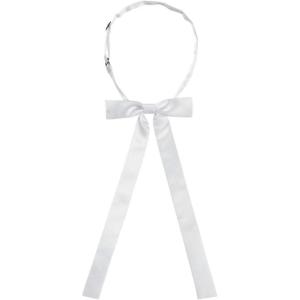 imageAllegra K Womens PreTied Adjustable String Bow Tie with Long Ribbon Solid Color Uniform BowtiesWhite