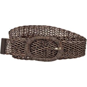 imageAllegra K Womens Skinny Waist Belts Braided Woven Bohemian Belts for Dress Metal BuckleCoffee