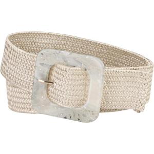 imageAllegra K Womens Stretchy Wide Waist Belts Braided Belts for Dress Square Buckle AdjustableBeige