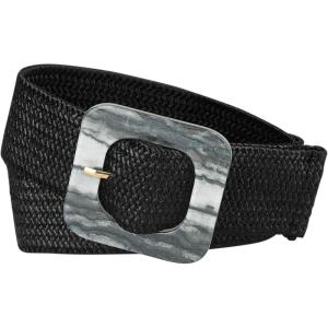 imageAllegra K Womens Stretchy Wide Waist Belts Braided Belts for Dress Square Buckle AdjustableBlack