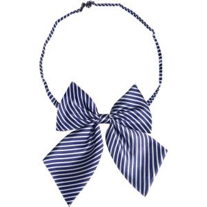 imageAllegra K Womens Striped PreTied Uniform Adjustable Bowknot Bow Tie for Cosplay CostumeNavy Blue