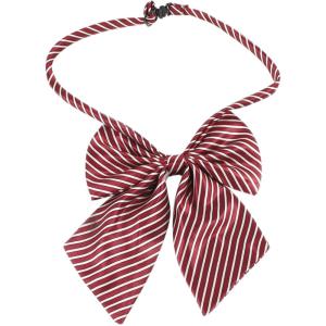 imageAllegra K Womens Striped PreTied Uniform Adjustable Bowknot Bow Tie for Cosplay CostumeWine Red