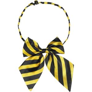 imageAllegra K Womens Striped PreTied Uniform Adjustable Bowknot Bow Tie for Cosplay CostumeYellow Black