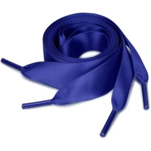 imageuxcell 2 Pairs Flat Ribbon Shoelaces Sneakers Shoestrings for Women DIY DecorDark Blue