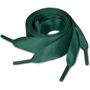 imageuxcell 2 Pairs Flat Ribbon Shoelaces Sneakers Shoestrings for Women DIY DecorDark Green