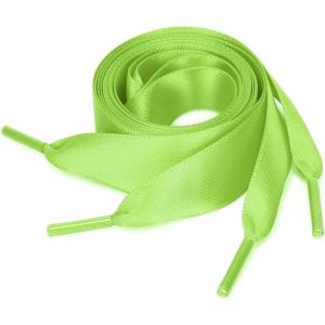 imageuxcell 2 Pairs Flat Ribbon Shoelaces Sneakers Shoestrings for Women DIY DecorGreen