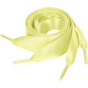 imageuxcell 2 Pairs Flat Ribbon Shoelaces Sneakers Shoestrings for Women DIY DecorYellow