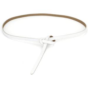 imageuxcell Adjustable Belt Leather Skinny Waistband No Buckle Fit to Dress for WomenWhite