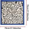 imageAllegra K 70cm Large Leopard Print Square Scarves Silk Like Kerchief Neck Head Scarf NeckerchiefRoyal Blue