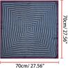 imageAllegra K 70cm Women Stripe Print Square Scarves Kerchief Neck Scarf Neckerchief HeadbandNavy Blue