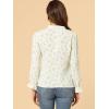 imageAllegra K Ditsy Floral Blouse for Womens Lace Trim V Neck Chiffon Elegant TopBeige