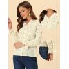 imageAllegra K Ditsy Floral Blouse for Womens Lace Trim V Neck Chiffon Elegant TopCream