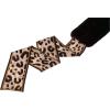 imageAllegra K Leopard Ribbons Faux Fur Winter Wrap Collar Scarf Plush Neck Scarves Warmer for WomenBlack