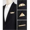 imageAllegra K Mens Pocket Squares Classic Satin Polka Dots Solid Color Handkerchiefs for Wedding BusinessChampagne
