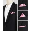 imageAllegra K Mens Pocket Squares Classic Satin Polka Dots Solid Color Handkerchiefs for Wedding BusinessPink