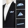 imageAllegra K Mens Pocket Squares Classic Satin Polka Dots Solid Color Handkerchiefs for Wedding BusinessSky Blue