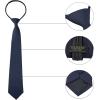 imageAllegra K Mens PreTied Zipper Tie Solid Color Formal Casual Adjustable 8cm Wide TieDark Blue Long