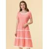 imageAllegra K Midi Dress for Womens Short Sleeve Tiered Square Neck Long DressesPink