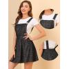 imageAllegra K Pinafore Dress for Womens Adjustable Straps Printed Mini Chambray Bib Dress