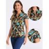 imageAllegra K Satin Work Blouses for Womens Floral Vintage Cap Sleeve Business Casual BlouseBlack