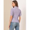 imageAllegra K Smocked Blouse for Womens Point Collar Puff Sleeve Vintage Peasant TopPurple