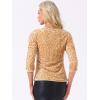 imageAllegra K Sparkle Sequin Velvet Tops for Womens Cut Out Half Sleeve Party Club Holiday BlouseGold