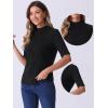 imageAllegra K Tops for Women Trendy Half Sleeve Mock Neck Casual Top 2025 Fall Slim Fit TShirtsBlack