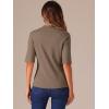 imageAllegra K Tops for Women Trendy Half Sleeve Mock Neck Casual Top 2025 Fall Slim Fit TShirtsCamel