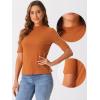 imageAllegra K Tops for Women Trendy Half Sleeve Mock Neck Casual Top 2025 Fall Slim Fit TShirtsDark Orange