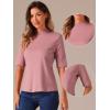 imageAllegra K Tops for Women Trendy Half Sleeve Mock Neck Casual Top 2025 Fall Slim Fit TShirtsDark Pink