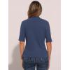 imageAllegra K Tops for Women Trendy Half Sleeve Mock Neck Casual Top 2025 Fall Slim Fit TShirtsGray Blue